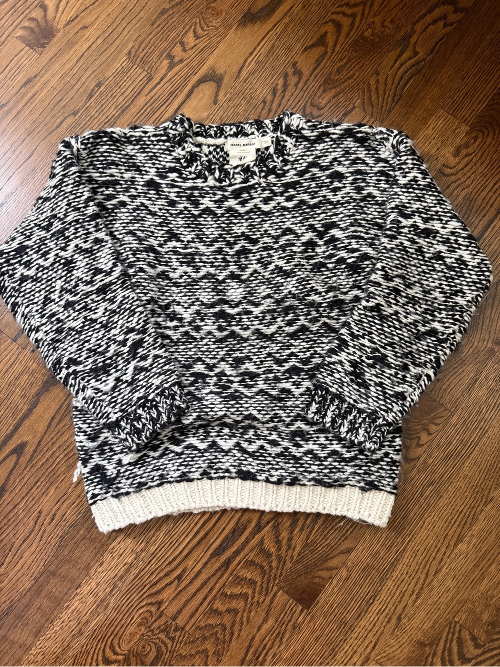 Isabel Marant for H&M Black & White Marled Crewneck Sweater